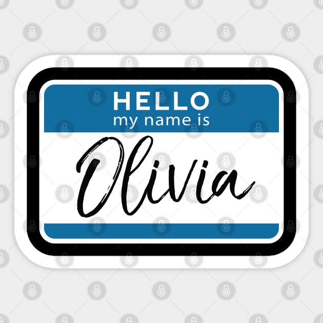 Olivia Personalized Name Tag Woman Girl First Last Name Birthday Sticker by Shirtsurf